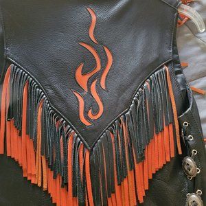 Ladies Leather Riding Vest